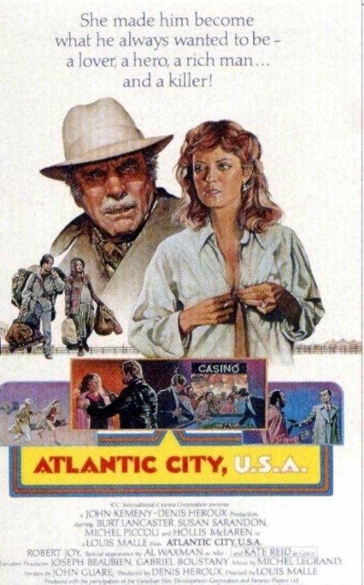 Burt Lancaster and Louis Malle on the set of Atlantic City